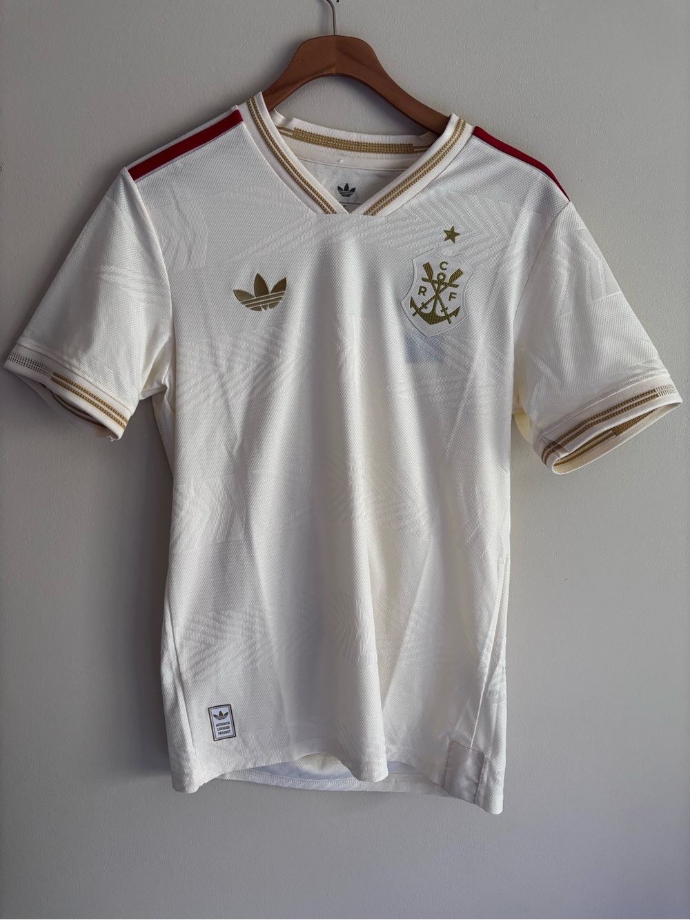 Adidas CR Flamengo 25/26 Authentic Third Jersey Mens Small White Gold NWT JI7307